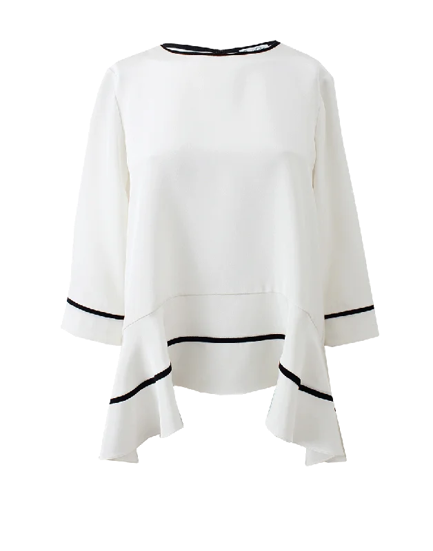 Blouse With Piping Trim