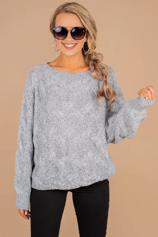 Take You Away Gray Sweater