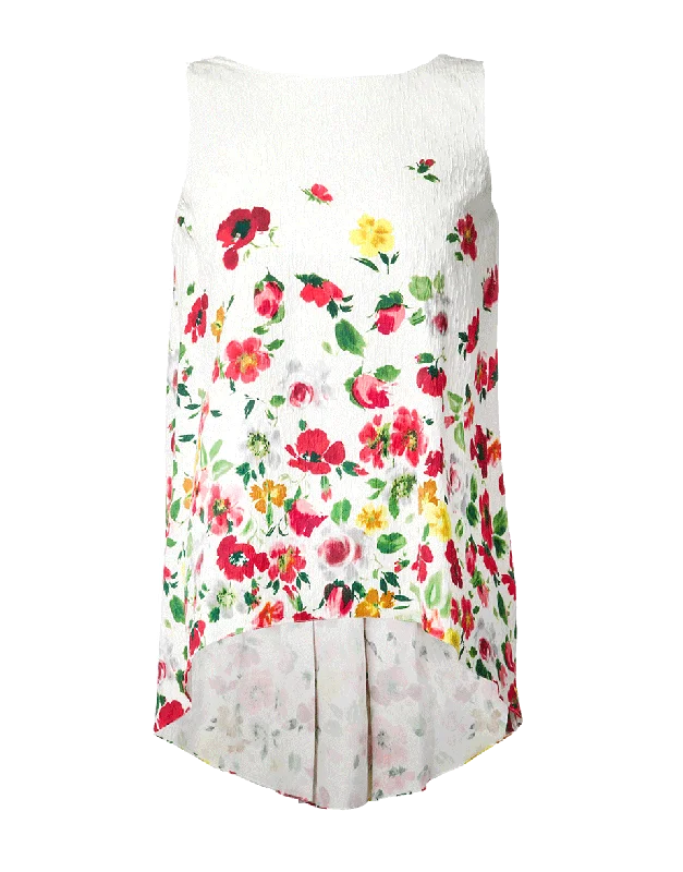 Watteau Back Floral Blouse