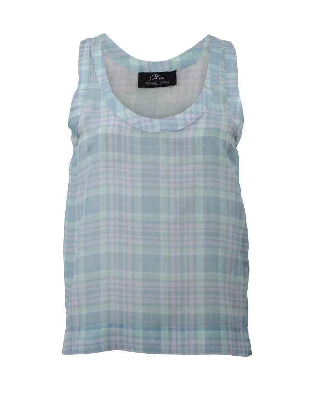 Plaid Racer Back Tank Top