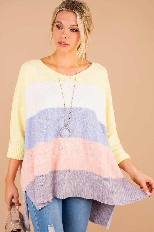 Making Friends Lemon Yellow Colorblock Sweater