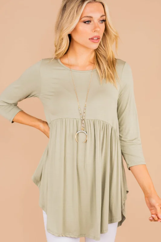 Start Your Day Off Right Sage Green Top