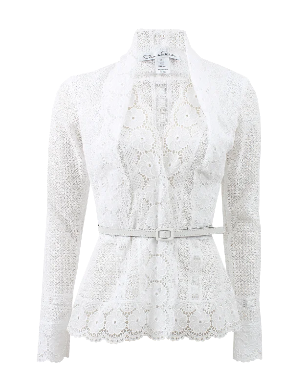 Lace Blouse With Belt