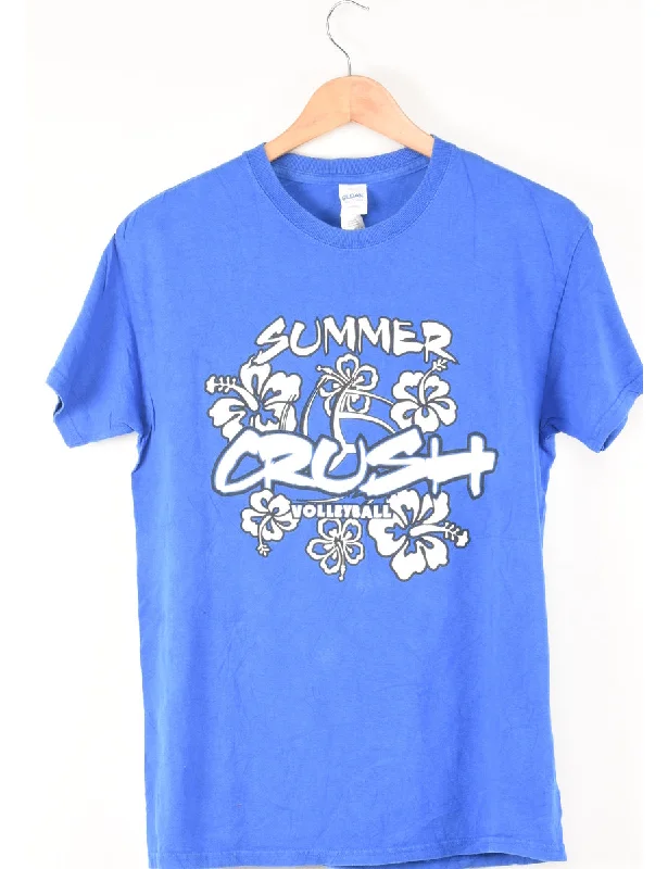 Blue & White Summer Volleyball T-Shirt - M