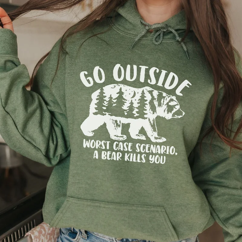 Hilarious Bear Sweatshirt - Go Outside Gildan Hoodie or Crewneck *UNISEX FIT*