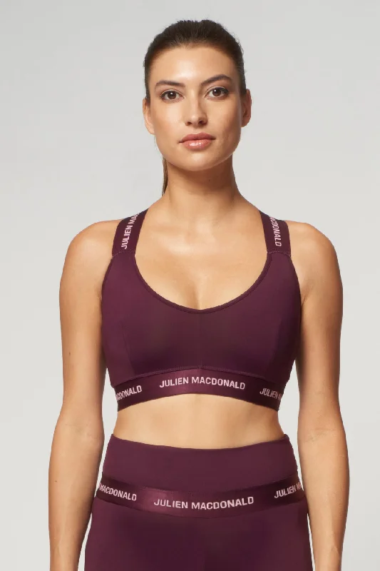 St Tropez Cross Back Bra Burgundy