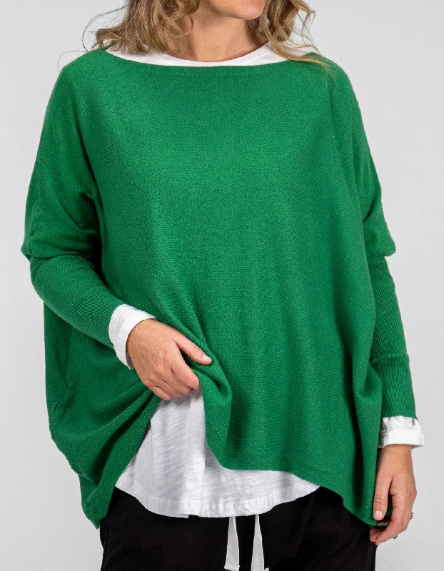 Willow Cotton Knit Jumper in Green