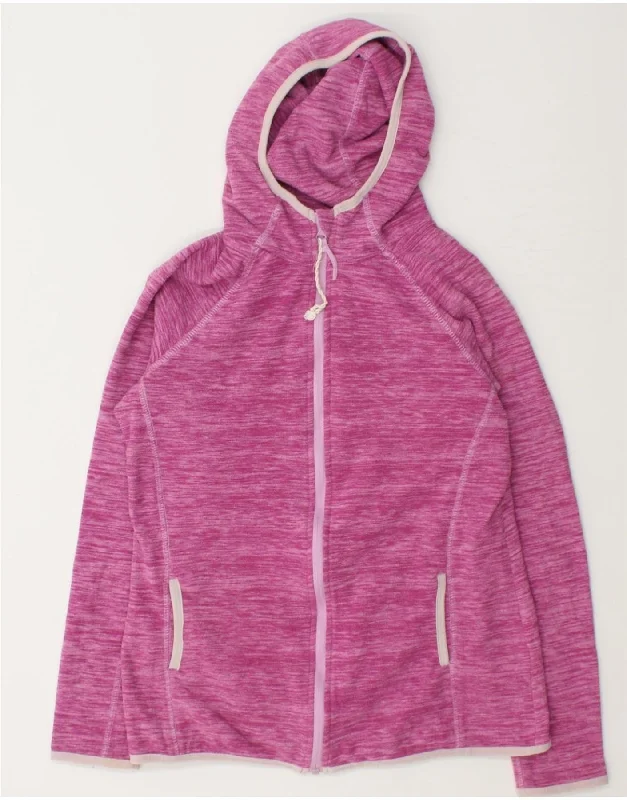 MOUNTAIN WAREHOUSE Womens Hooded Fleece Jacket UK 10 Small Pink Polyester