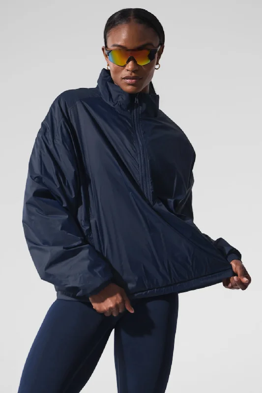 Latitude Light Weight 1/2 Zip Pullover Jacket - Navy