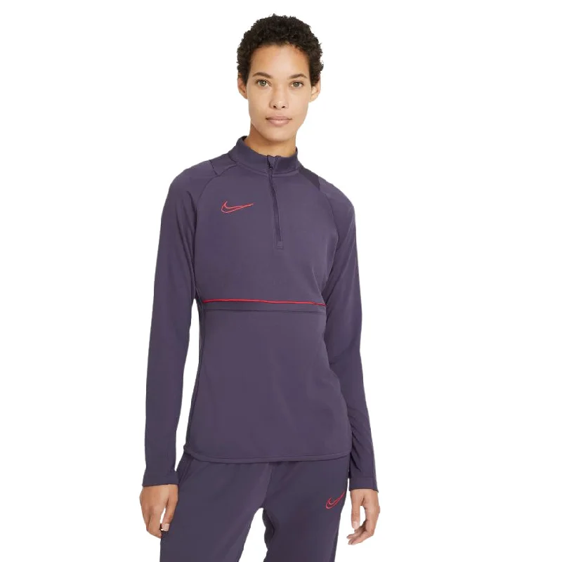 Nike Dri-FIT Academy Women's Soccer Drill Top-	DARK RAISIN/SIREN RED