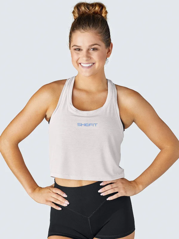 Crop Tank - White Lavender