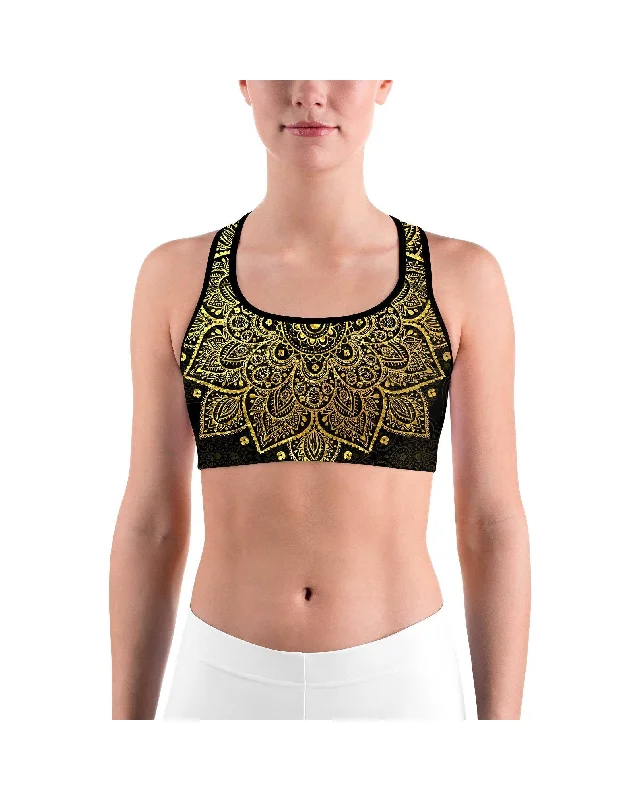 Faux Golden Mandala Sports bra