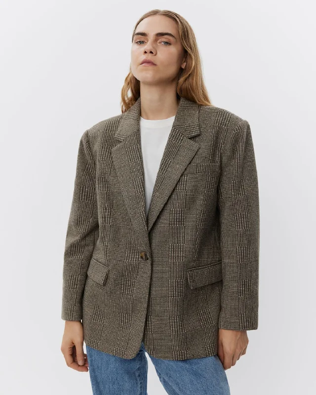 CHANTALLYSW BLAZER - Brown check