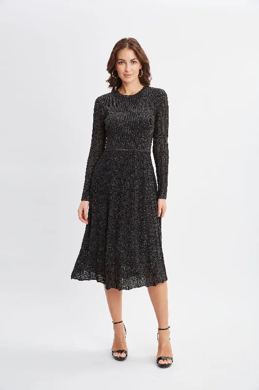 Lurex Flare Sweater Dress