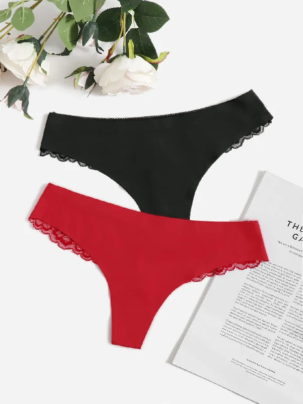 2Pack Contrast Lace Panty Set