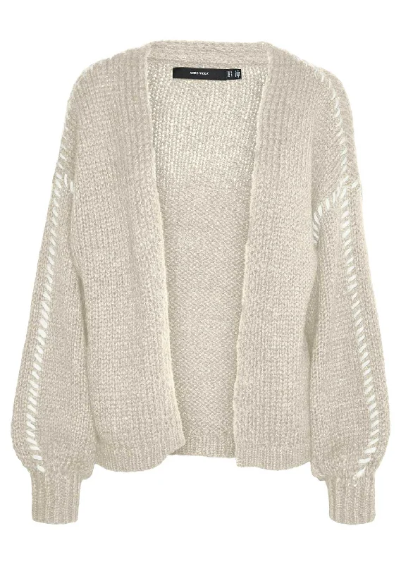 Feng Blanket Stitch Cardigan In Cream