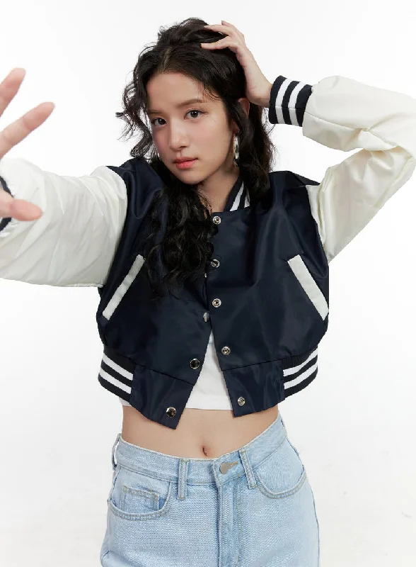 Cropped Varsity Jacket ON404