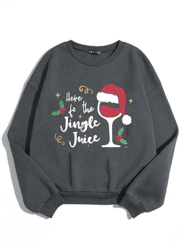 Casual Slogan Long Sleeve Round Neck Regular Women Sweatshirt