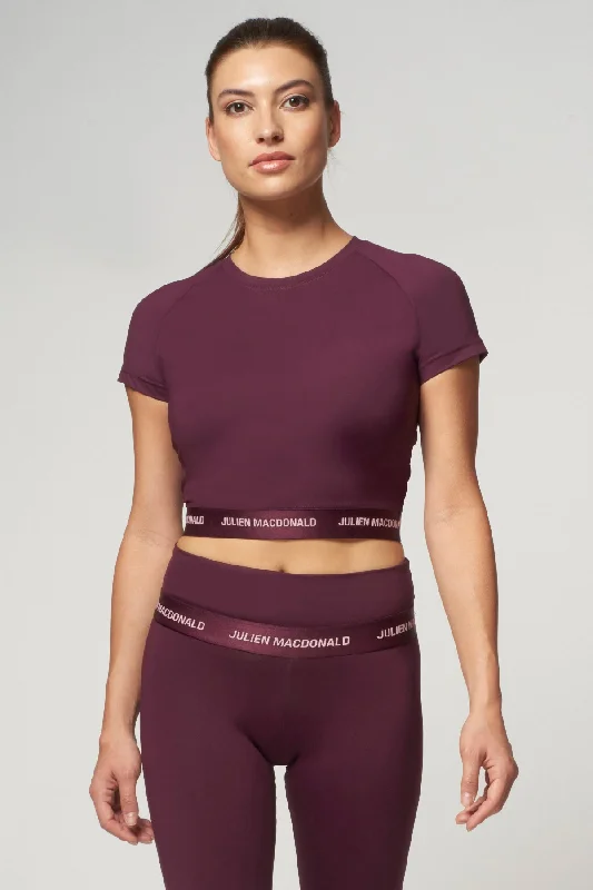 St Tropez Cropped Tee Burgundy