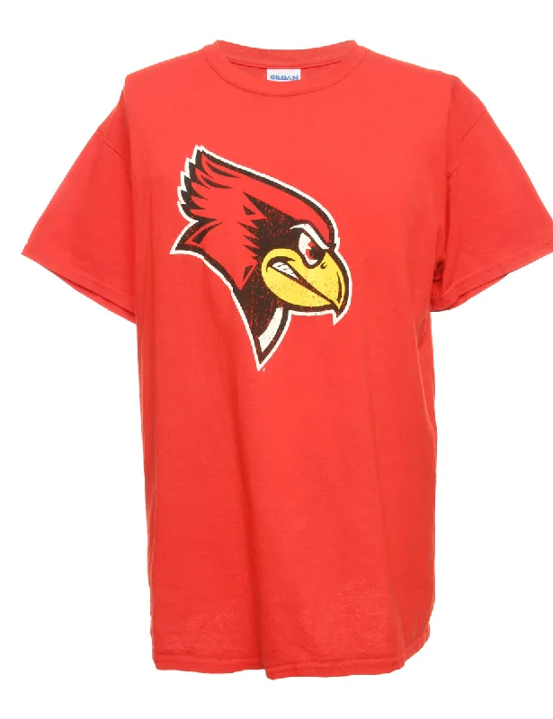 Arizona Cardinals Red Printed Sports T-shirt - L