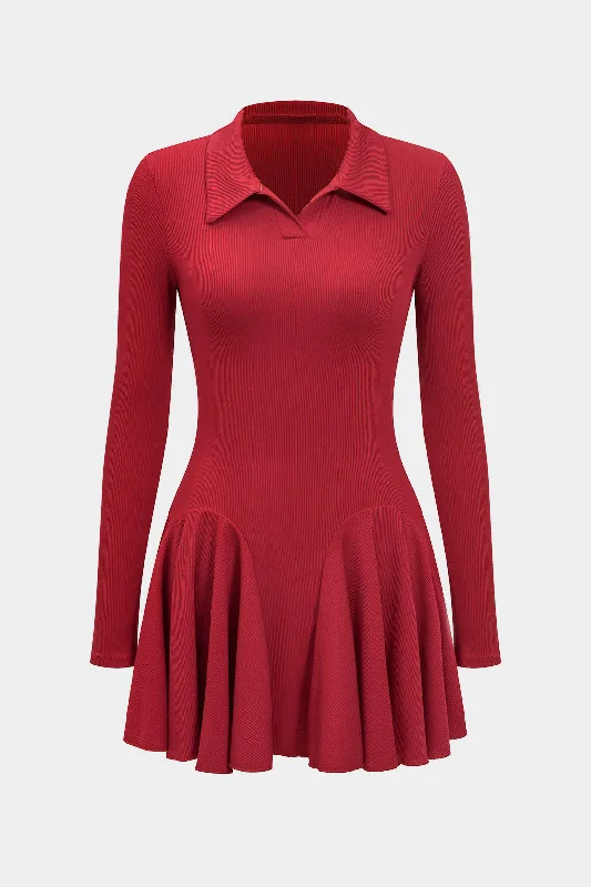 Ruffle Long Sleeve Mini Dress