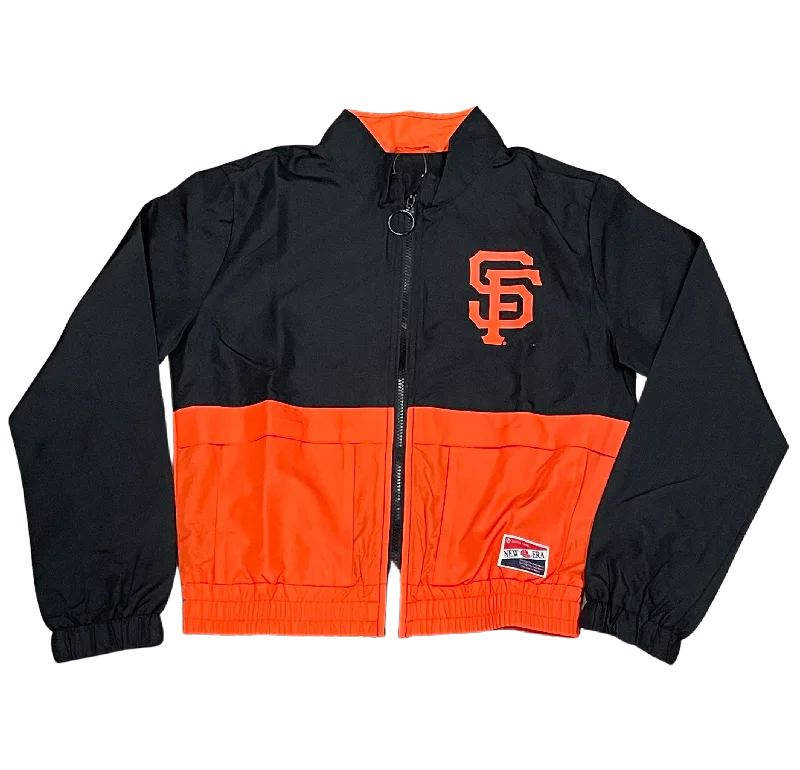 New Era Women's San Francisco Giant Cropped Jacket-Black/Orange