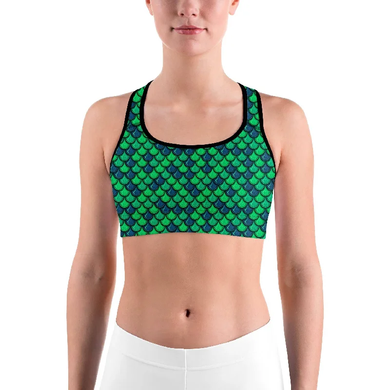 Green Mermaid Sports bra