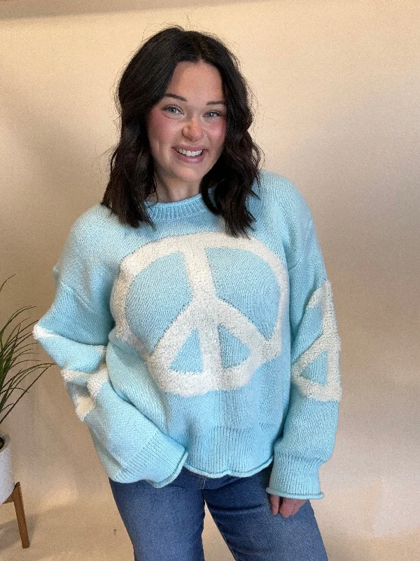 Cool Blue Peace Sweater