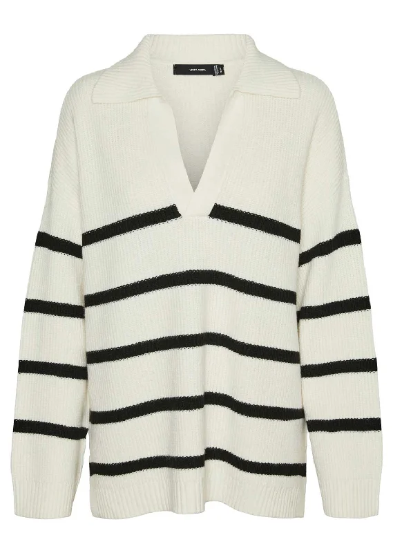 Luna Polo Knit Jumper in Stripe