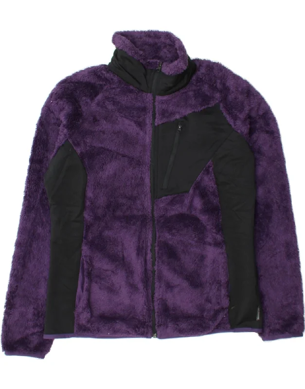 COLUMBIA Womens Fleece Jacket UK 16 Large Purple Colourblock Polyester