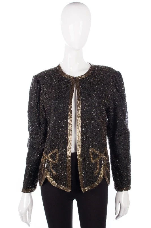 Razzle Dazzle Sequinned Jacket Black and Gold  UK 12/14