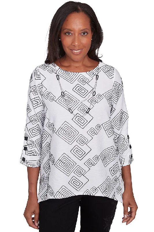 Wild At Heart Geometric Necklace Blouse