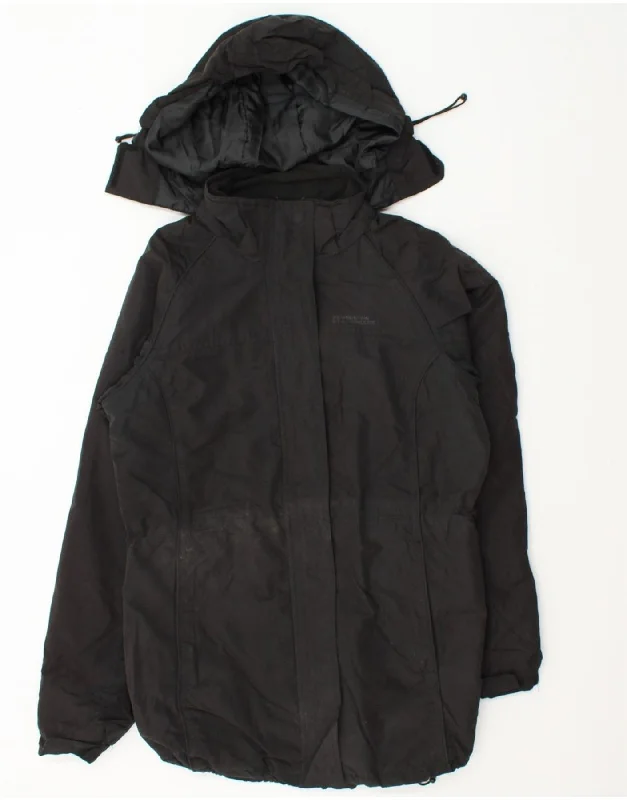 MOUNTAIN WAREHOUSE Womens Hooded Windbreaker Coat UK 12 Medium Black