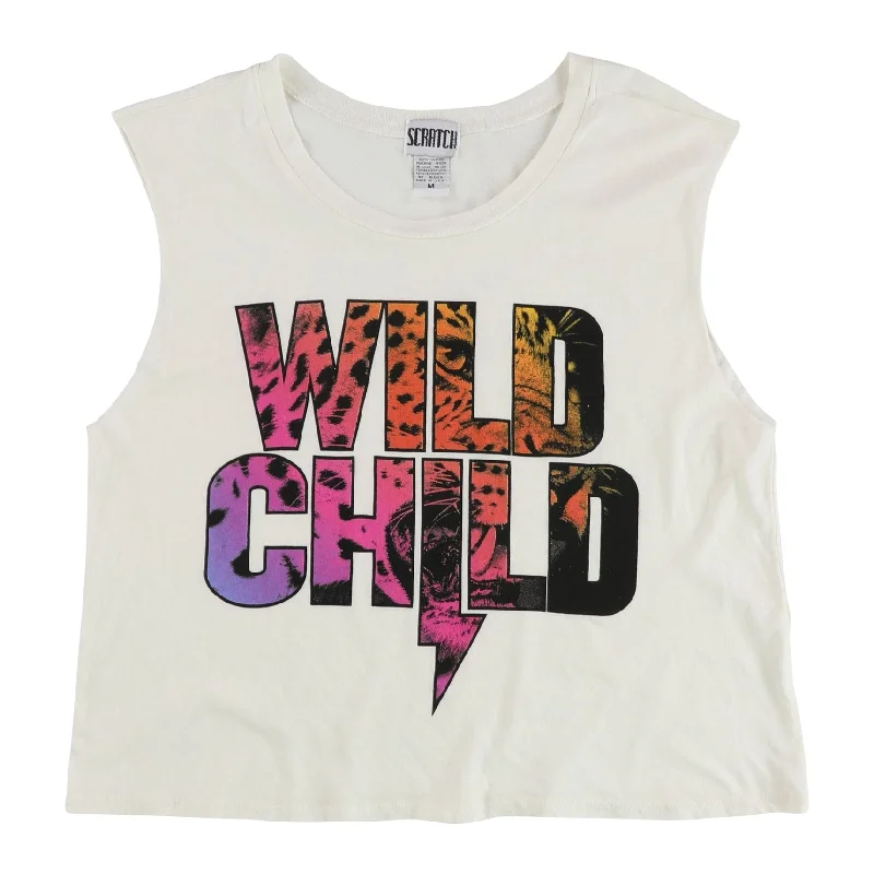 Scratch Womens Wild Child Muscle Tank Top, Off-White, Medium Elegant Women's Formal 