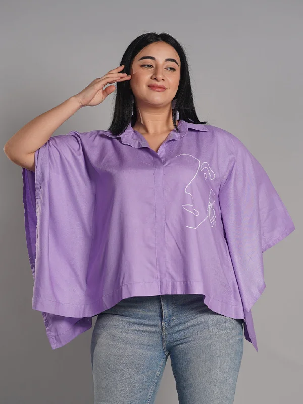 Lavender Kaftan Top - Signora Earthy Women's Hemp - based