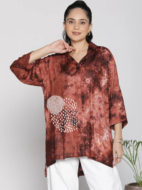 Coffee TieDye ShirtTop - Wave Vacation
