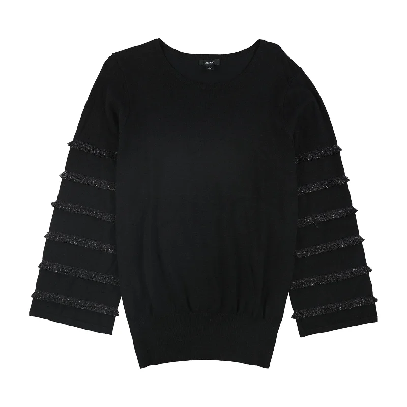Alfani Womens Tiered Fringe Pullover Sweater Preppy Women's College