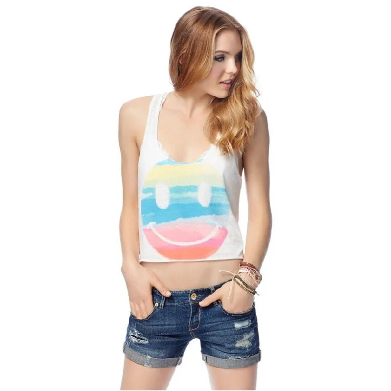 Aeropostale Womens Painted Smile Crop Tank Top, White, X-Large Monochromatic Office Style Aeropostale Womens Painted Smile Crop Tank Top, White, X-Large Monochromatic Office Style